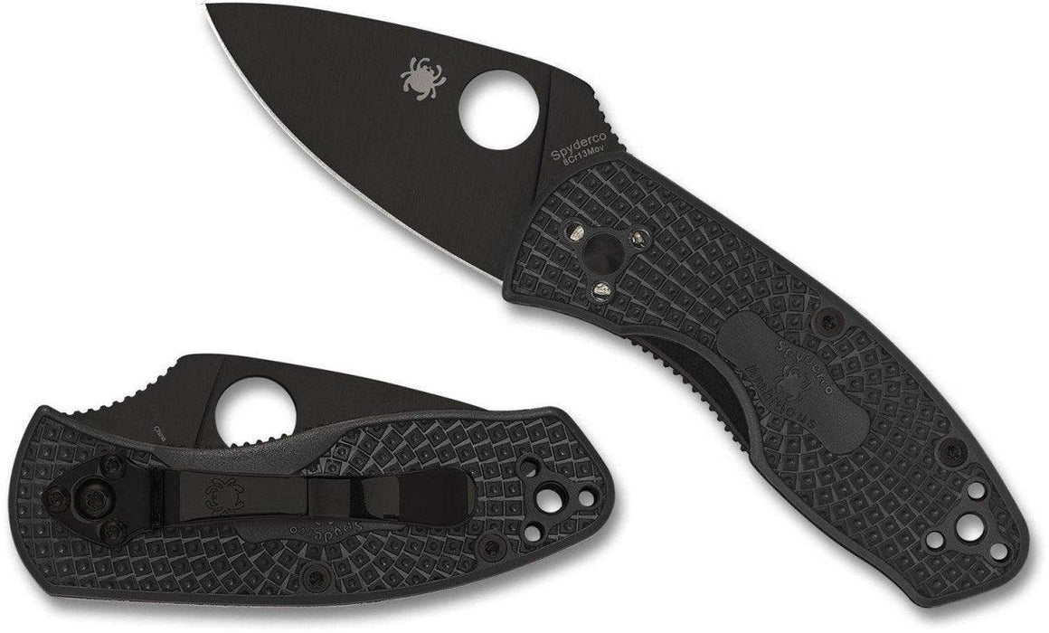 Spyderco Ambitious C148PBBK Lightweight Folding Knife 2.31" Black Plain Blade