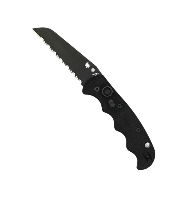 Spyderco Autonomy Auto Folding Knife 3.65" H-1 Black Serrated Blade G10 Handles - C165GSBBK