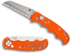 Spyderco Autonomy C165GSOR Auto Folding Knife 3.65" H-1 Satin Serrated Blade, Orange