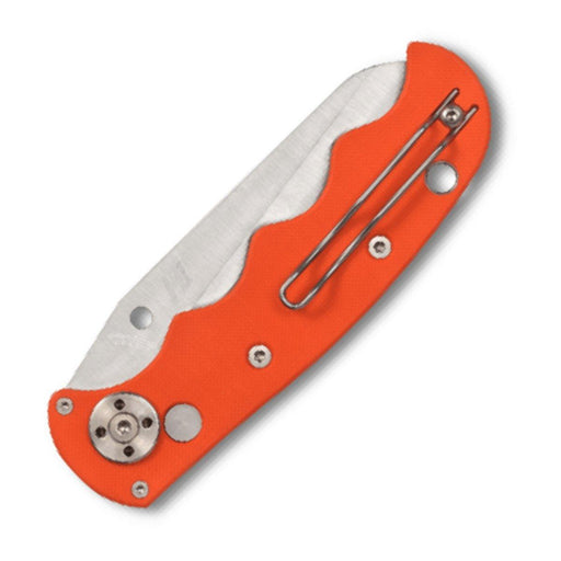 Spyderco Autonomy C165GSOR Auto Folding Knife 3.65" H-1 Satin Serrated Blade, Orange