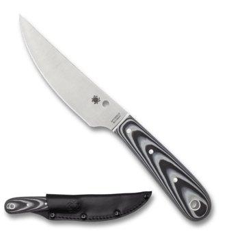 Spyderco Bow River Fixed Blade Knife 4.40" 8Cr13MoV - Leather Sheath - PlainEdge (FB46GP)