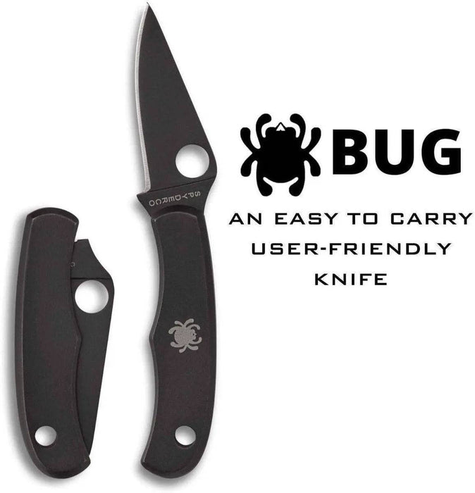 Spyderco Bug Non-Locking Knife Black Steel Blade C133BKP