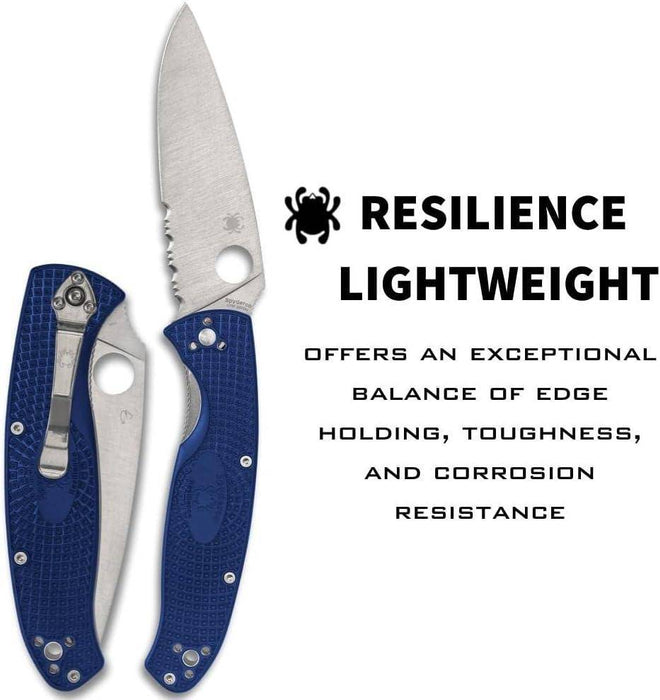 Spyderco C142PBL Resilience Lightweight Folding Knife 4.2" CPM-S35VN