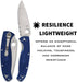 Spyderco C142PBL Resilience Lightweight Folding Knife 4.2" CPM-S35VN