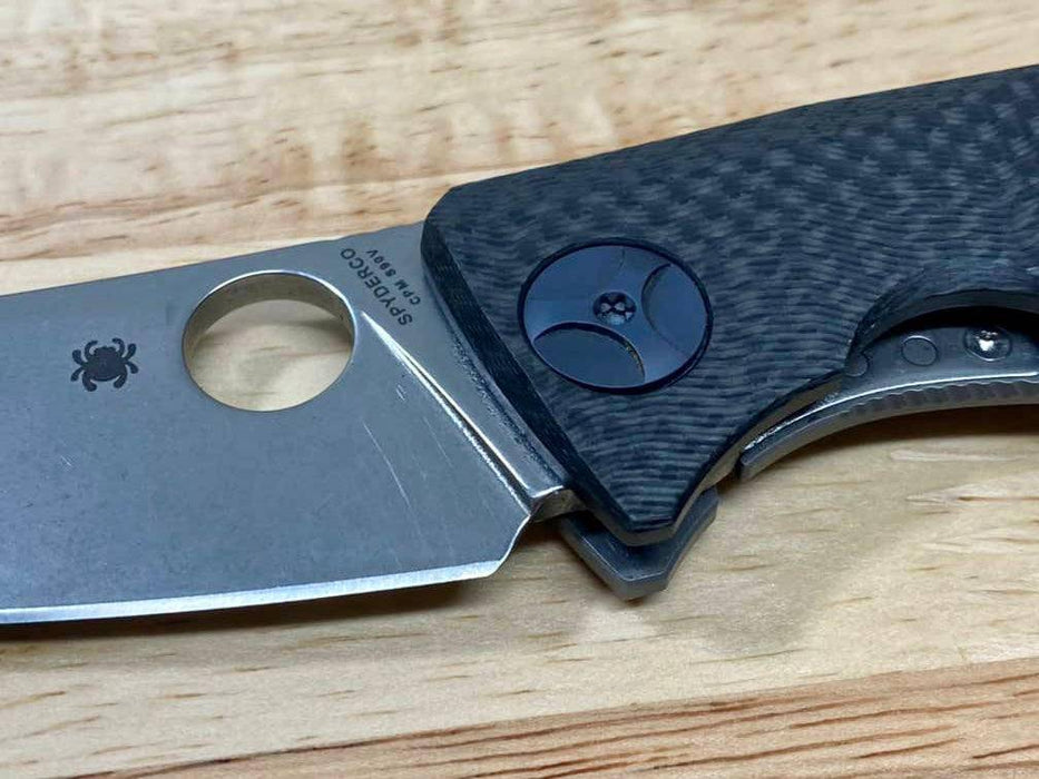 Spyderco C235CFTIP Drunken Folding Knife 3.5" S90V Carbon Fiber / Titanium (Pre-Owned)