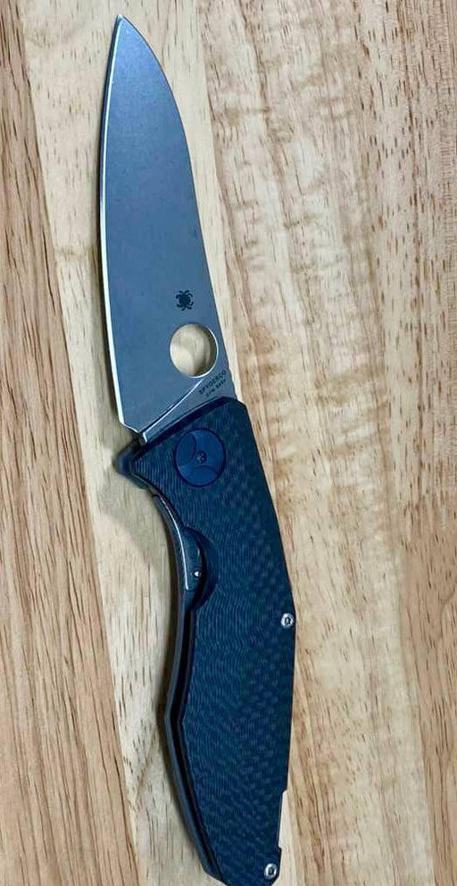 Spyderco C235CFTIP Drunken Folding Knife 3.5" S90V Carbon Fiber / Titanium (Pre-Owned)