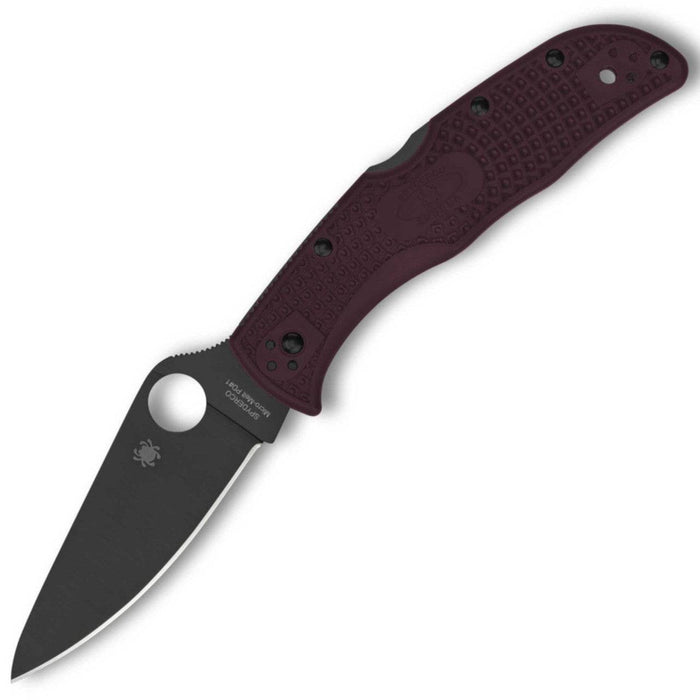 Spyderco C243BGBKP Endela Burgundy FRN Handle Folding Knife (3.41 Micro-Melt PD#1)