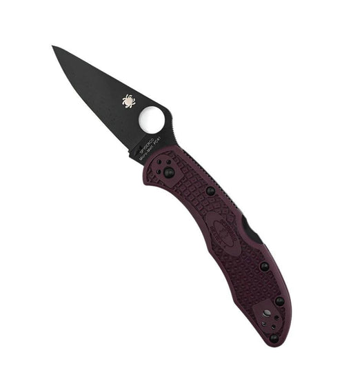 Spyderco Delica 4 Burgundy Lightweight Sprint Run CTS-PD#1 Black Plain Edge C11BGBKP