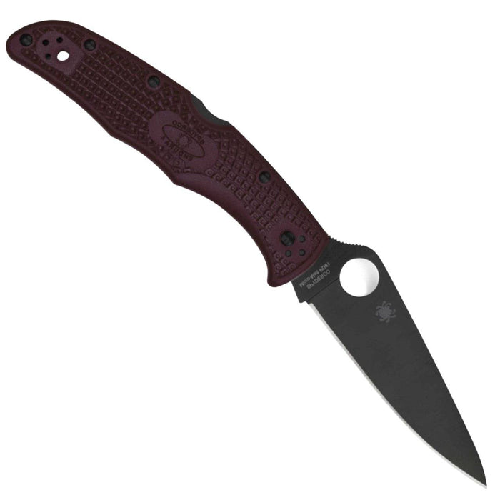 Spyderco Endura 4 Lightweight Sprint Run C10BGBKP Folding Knife 3.8" CTS-PD#1 Black Plain Blade Burgundy FRN Handles Lockback