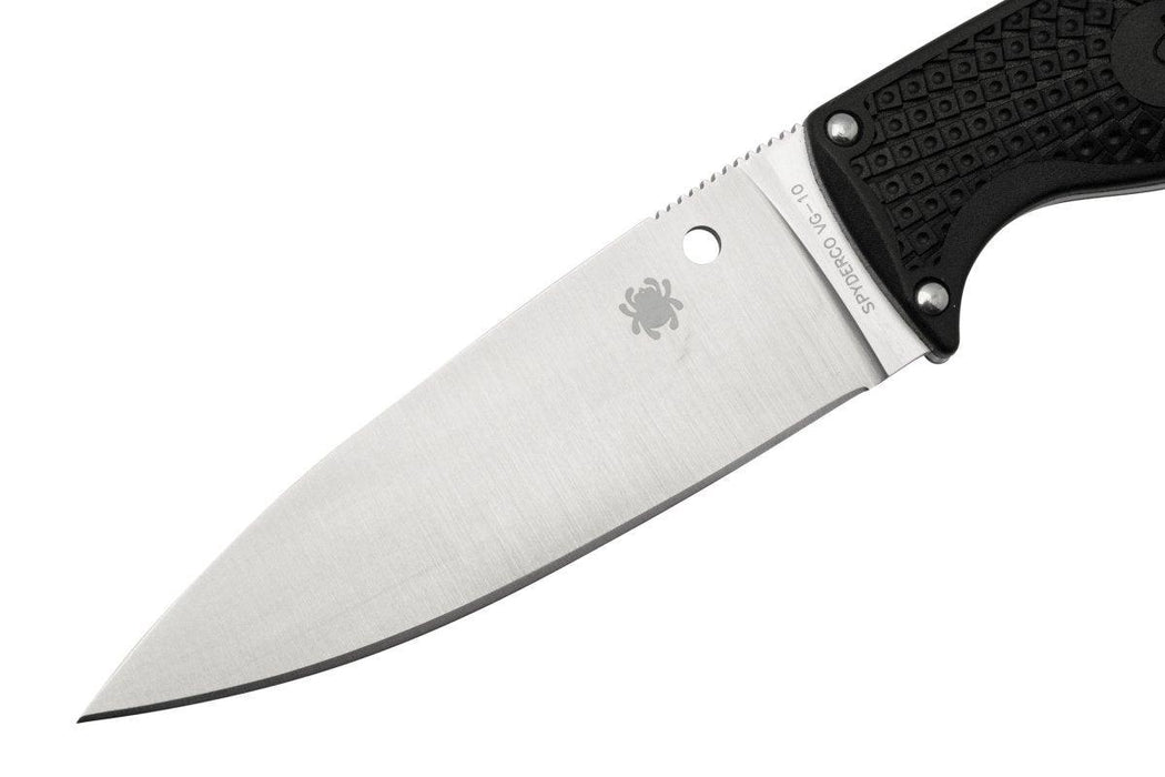 Spyderco FB31PBK2 Enuff 2 Fixed Knife 3.93" VG10 Leaf Shaped Plain Edge Blade Black FRN