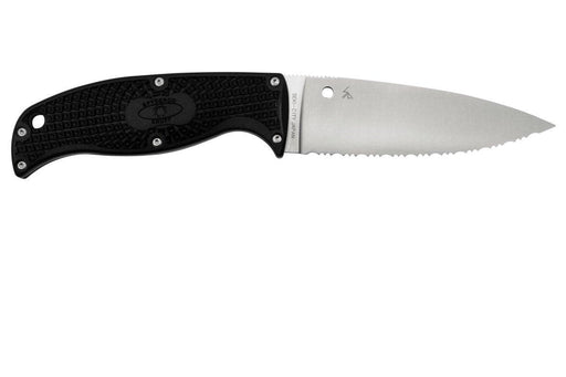 Spyderco FB31SBK2 Enuff 2 Fixed Knife 3.93" VG10 Leaf Shaped Serrated Blade Black FRN Handles