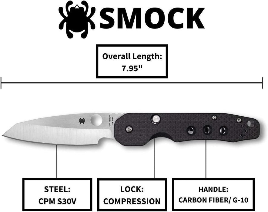 Spyderco Kevin Smock C240CFP Folding Knife 3.45" S30V Carbon Fiber