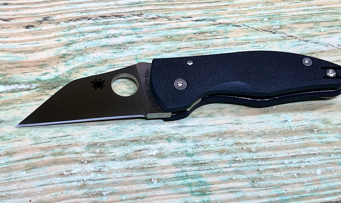 Spyderco MicroJimbo Folding Knife 2.45" S30V Satin Plain Blade Black G10 Handles