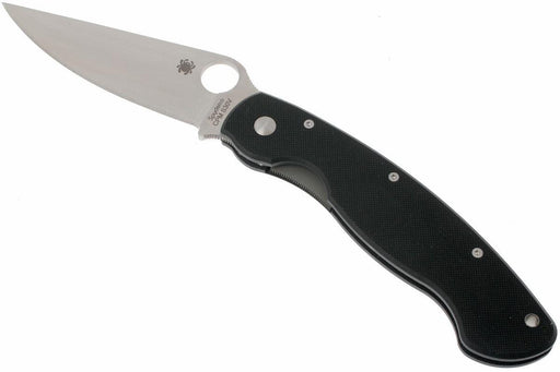 Spyderco Military Folding Knife 4" S30V Satin Plain Blad, Black G10 (USA)