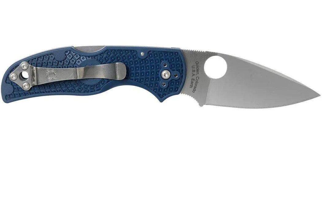 Spyderco Native 5 Lightweight Knife 2.95" CPM-SPY27 Satin Plain Blade, Cobalt Blue Handles