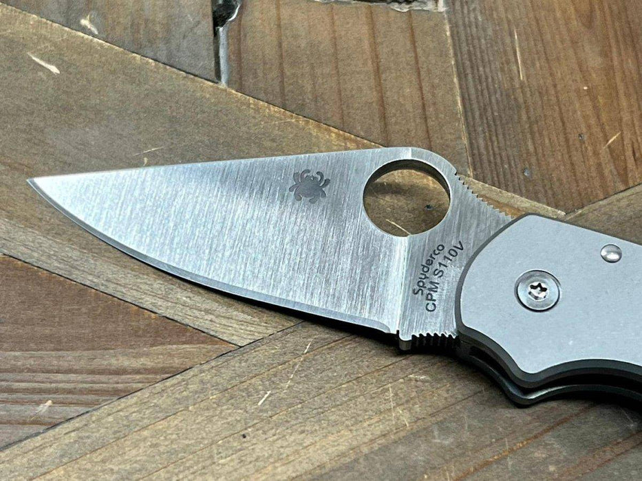 Spyderco Para 3 C223GP Custom Titanium Handles Knife 3" S110V Satin (USA)