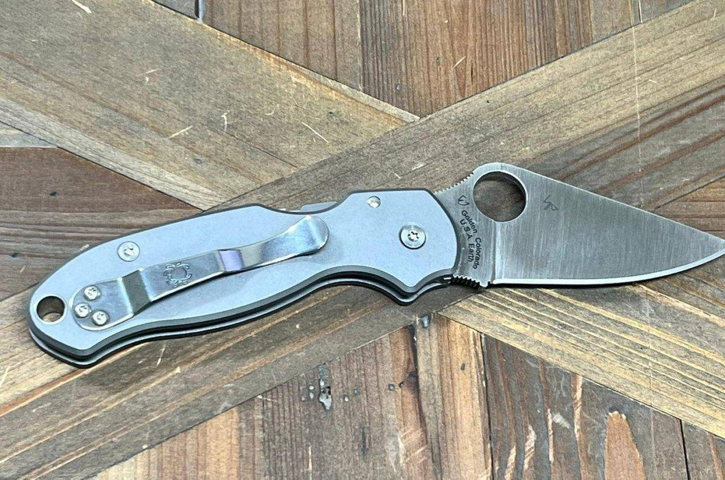 Spyderco Para 3 C223GP Custom Titanium Handles Knife 3" S110V Satin (USA)