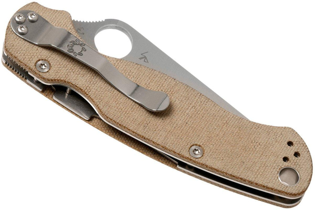 Spyderco Paramilitary 2 C81MPCW2 Folding Knife 3.47" CruWear Canvas Micarta