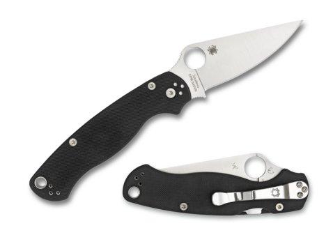 Spyderco Paramilitary 2 Left Handed Knife 3.42" CPM-S45VN Satin Black G10 Handles