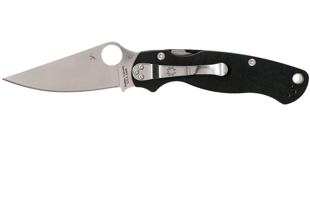 Spyderco Paramilitary 2 Left Handed Knife 3.42" CPM-S45VN Satin Black G10 Handles