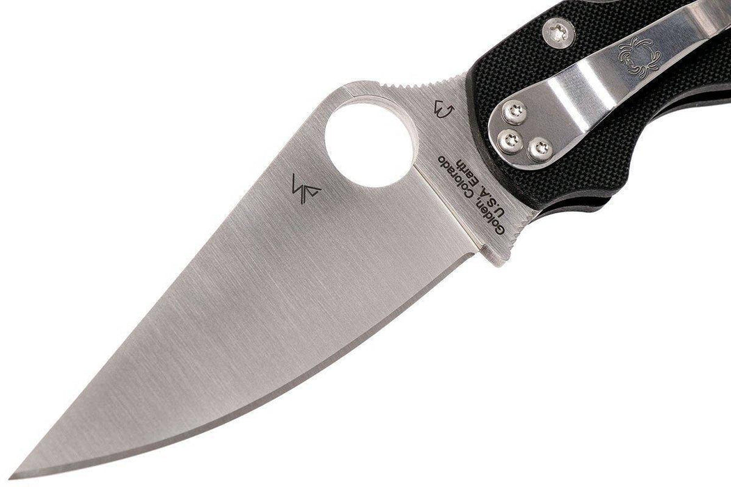 Spyderco Paramilitary 2 Left Handed Knife 3.42" CPM-S45VN Satin Black G10 Handles