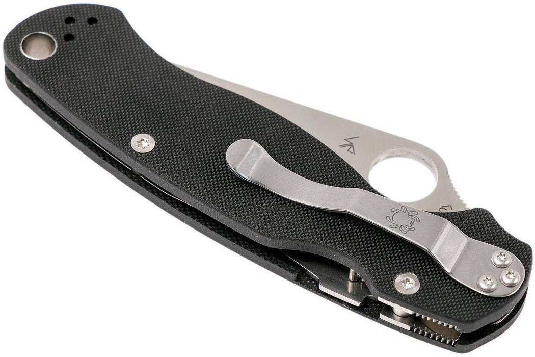 Spyderco Paramilitary 2 Left Handed Knife 3.42" CPM-S45VN Satin Black G10 Handles