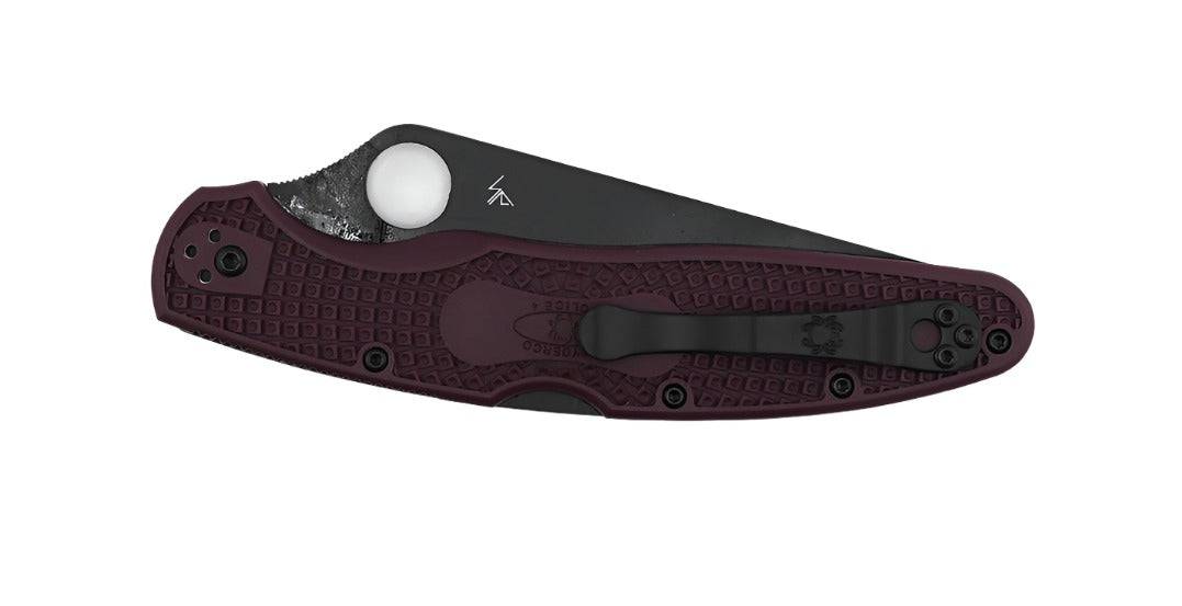 Spyderco Police 4 Burgundy Lightweight Sprint Run CTS-PD#1 Black Plain Edge C07BGBP4