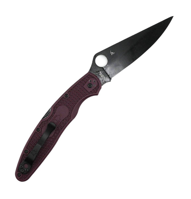 Spyderco Police 4 Burgundy Lightweight Sprint Run CTS-PD#1 Black Plain Edge C07BGBP4