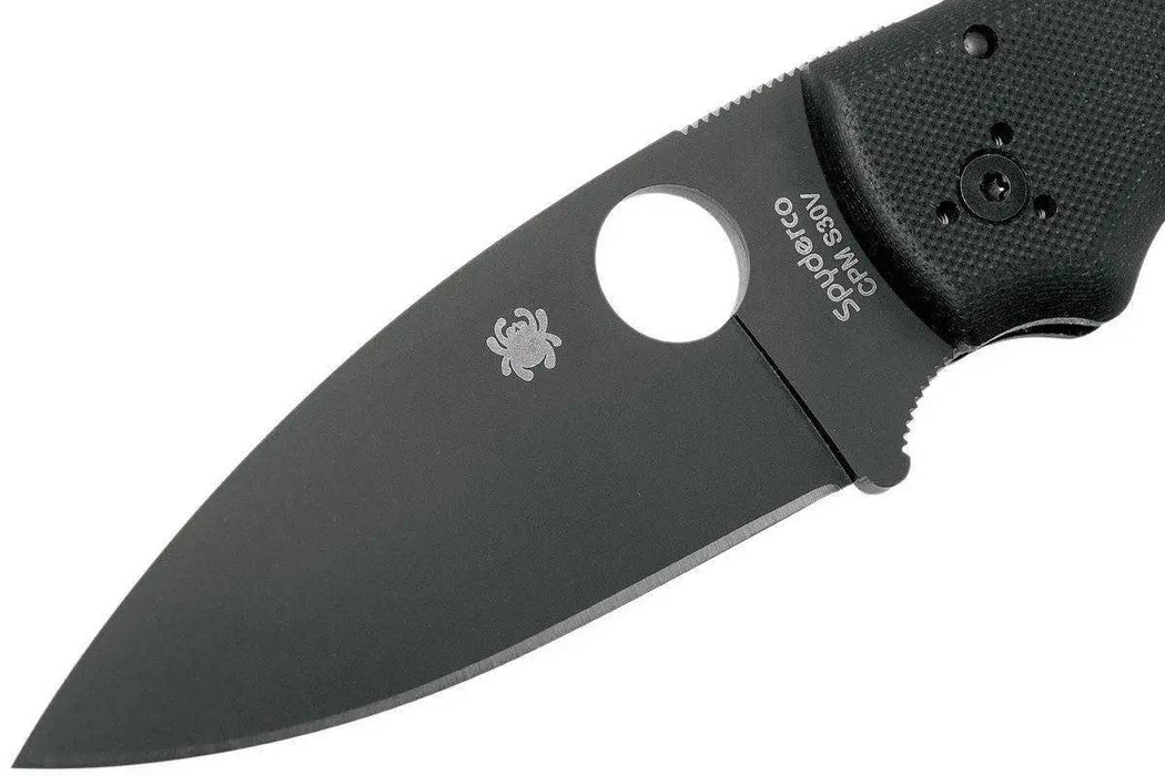 Spyderco Shaman Folding Knife 3.58" S30V Black Plain Blade, Matte G10 (USA)