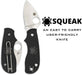 Spyderco Squeak Folding Knife 2" Blade C154PBK