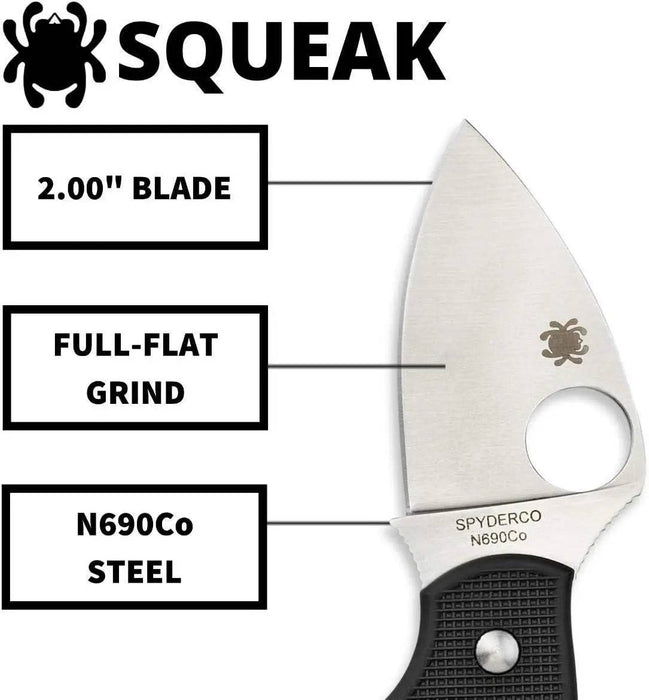 Spyderco Squeak Folding Knife 2" Blade C154PBK