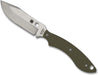 Spyderco Stok Bowie Fixed Blade Knife 2.95" Satin Plain Blade, OD Green G10