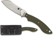 Spyderco Stok Drop Point Fixed Blade Knife 2.95" Satin Plain Blade OD G10 Boltaron Sheath