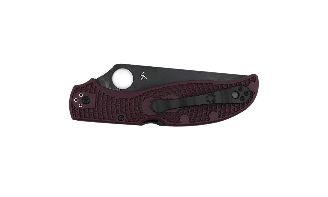 Spyderco Stretch 2XL Lightweight Sprint Run Folding Knife 3.99" Black Blade w/ Burgundy FRN Handles