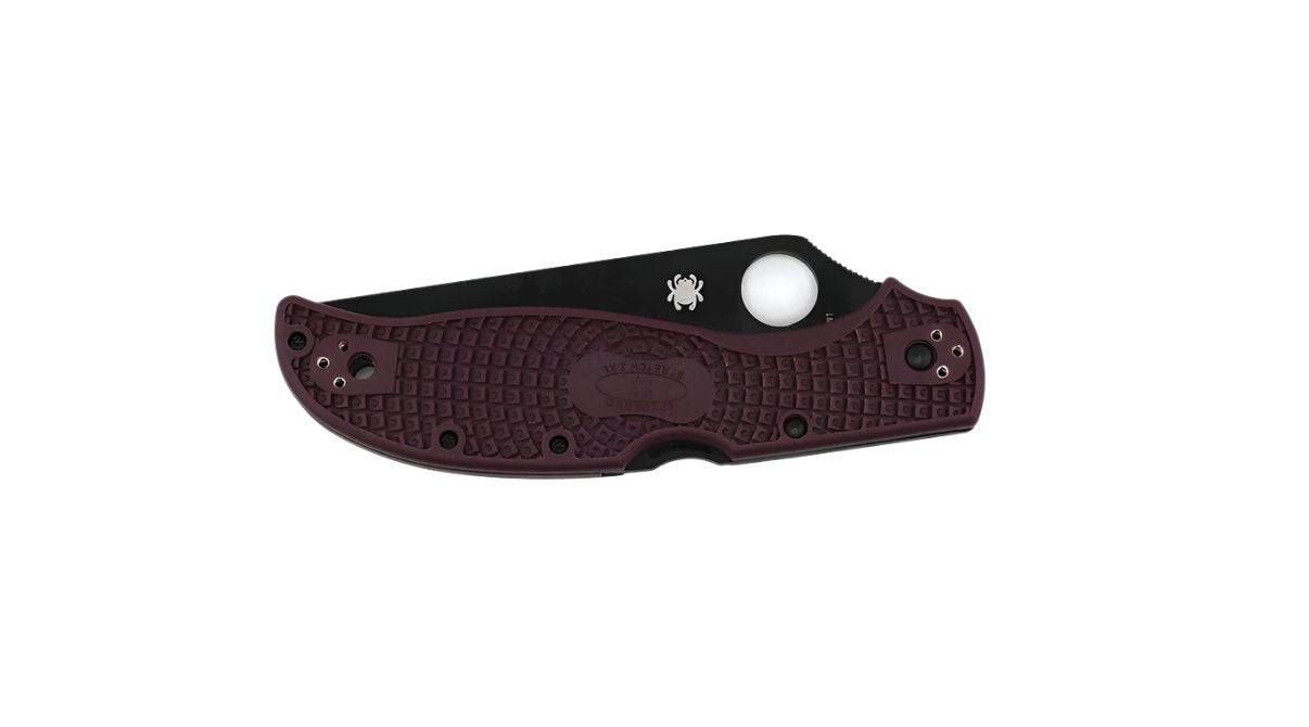 Spyderco Stretch 2XL Lightweight Sprint Run Folding Knife 3.99" Black Blade w/ Burgundy FRN Handles