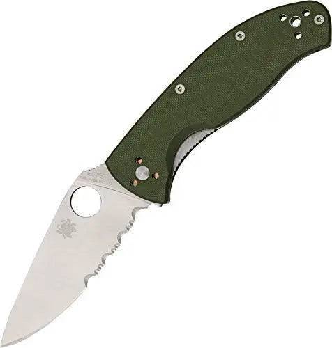 Spyderco Tenacious Knife 3-3/8" Combo Blade (Green)