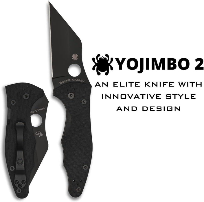 Spyderco Yojimbo 2 Folding Knife 3.2" Black DLC C85GPBBK2