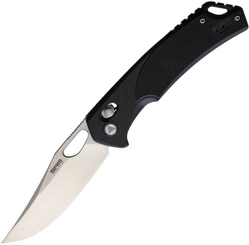 SRM Knives 9201 Folding Knife 3.54" D2 Satin Clip Point Blade G10 Handles Crossbar Lock