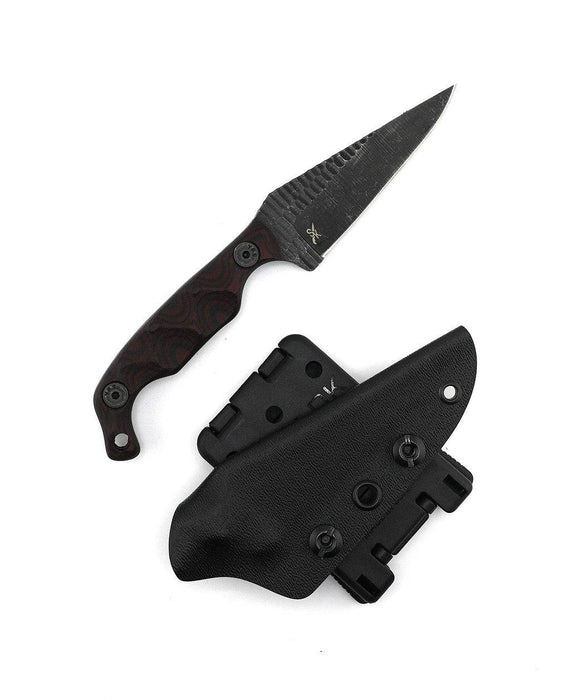 Stroup Knives Mini Black & Red Custom Fixed Blade