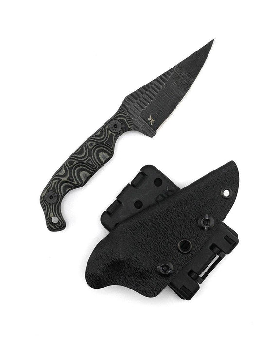 Stroup Knives Mini1 Black Camo G10 Fixed Blade