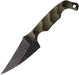 Stroup Knives Mini2 EDC Fixed Blade Knife 3.125" 1095 Hand Carved Pike Blade Milled OD Green G10 Handles Kydex Sheath