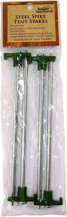 Texsport 4 Galvanized Steel Spikes Heavy Duty Tent Peg Stakes, 10 Inch