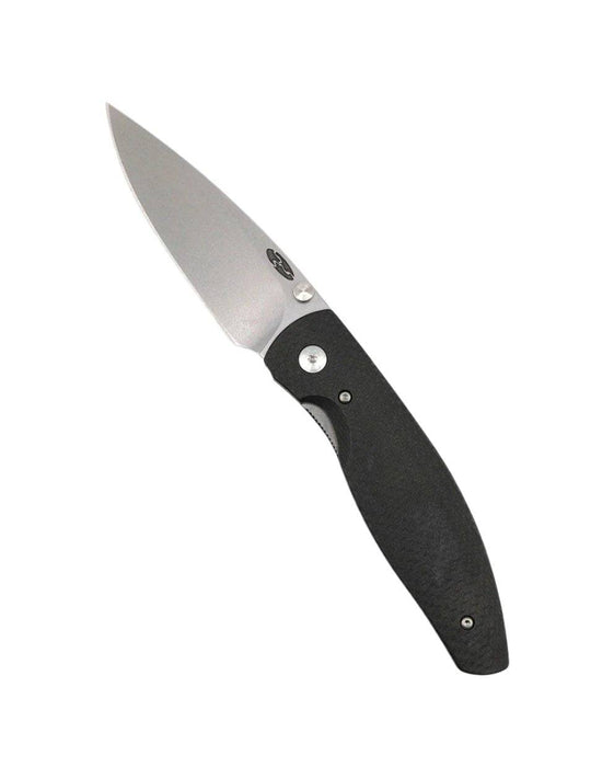 TRM Atom Liner Lock Carbon Fiber Contoured 3D Scales Stonewashed MagnaCut