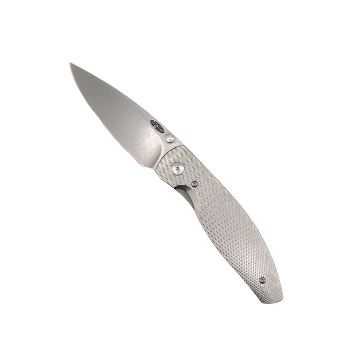 TRM Atom Liner Lock Lizard Skin Contoured 3D Titanium Scales Stonewashed MagnaCut