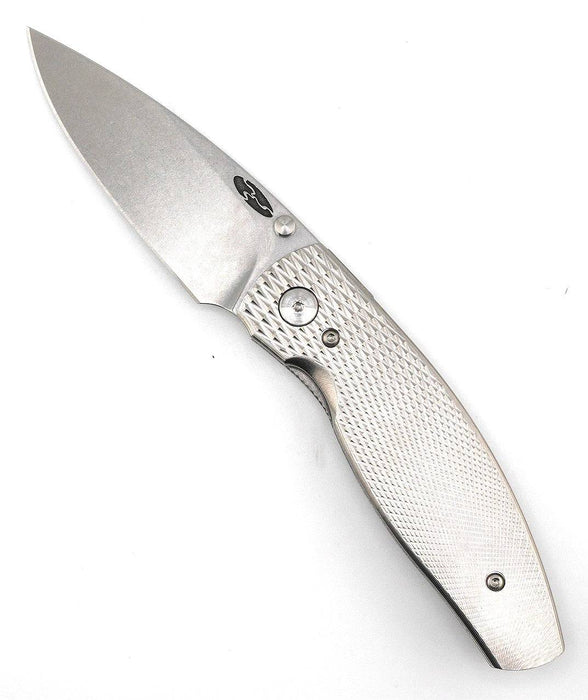 TRM Neutron 2 Linerlock MagnaCut - Titanium - 3D Contoured Textured Lizard Skin Scales