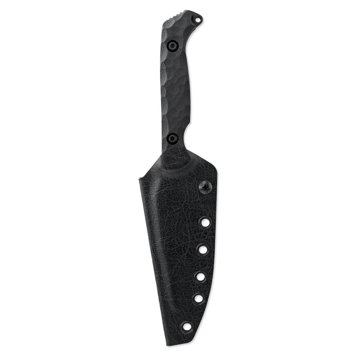 Toor Darter Fixed Blade Knife 4.25" CPM-S35VN Black Etched Double Edge Sawback Shadow Black G10 Handles (USA)