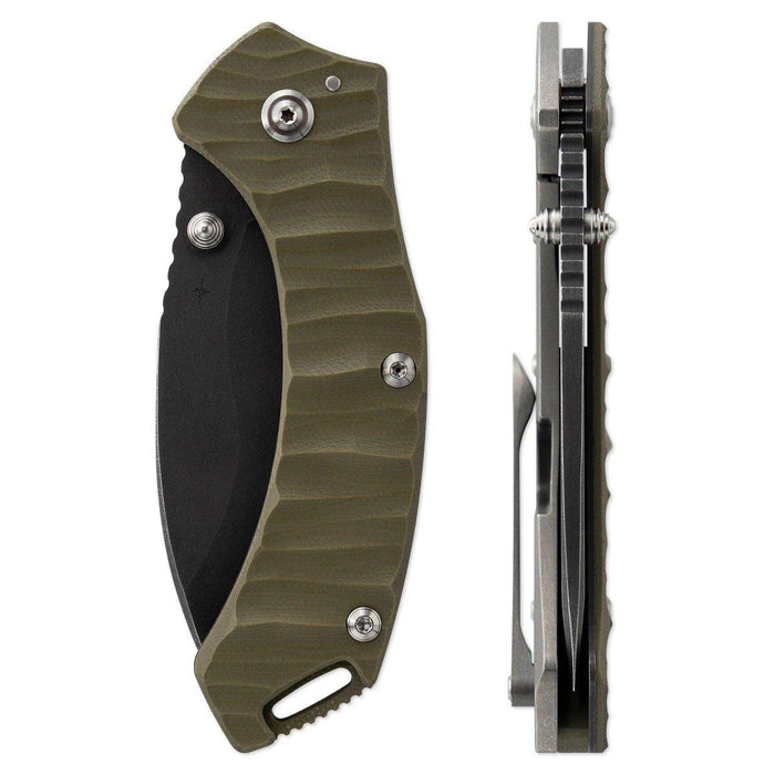 Toor Knives XT1 Bravo G10 OD Green Ti Folding Knife S35VN (USA)