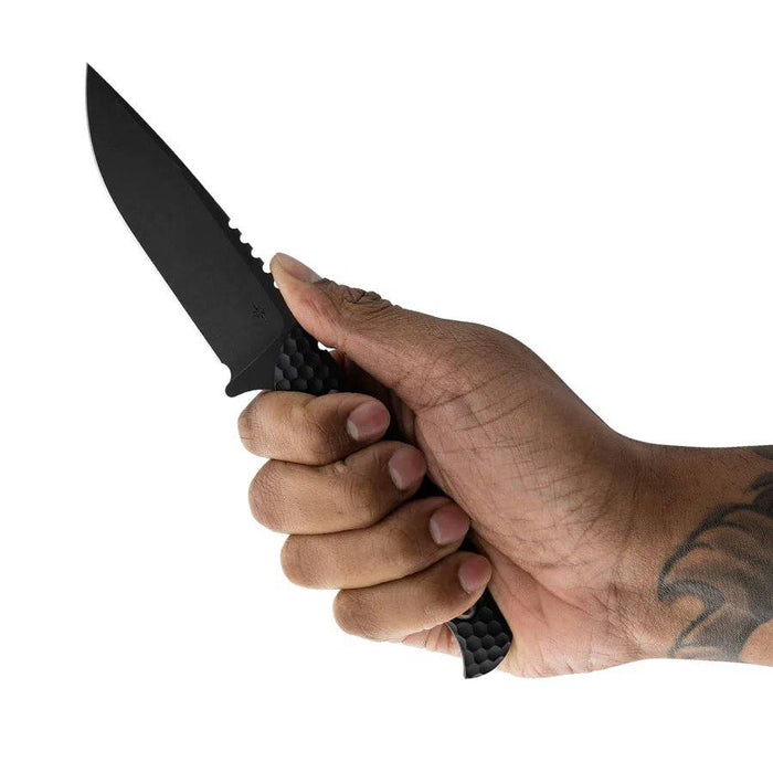 Toor Mutiny Fixed Blade Knife 4" CPM-154 Cannon Black Aluminum Handles (USA)