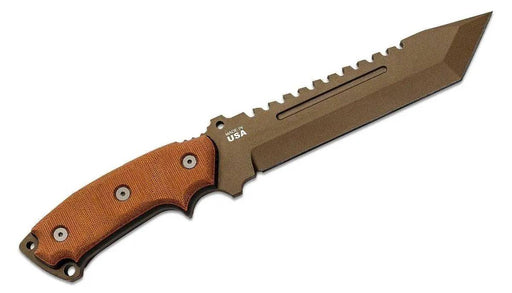 TOPS Steel Eagle 107D Delta Class Fixed 7.63" Tanto Blade Tan/Black Micarta Handle SE107D-2DC (USA)