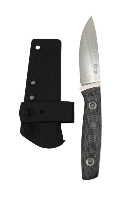 TRC Classic Freedom Satin Blade -Black Canvas Micarta - Red Liner - Full Flat Grind